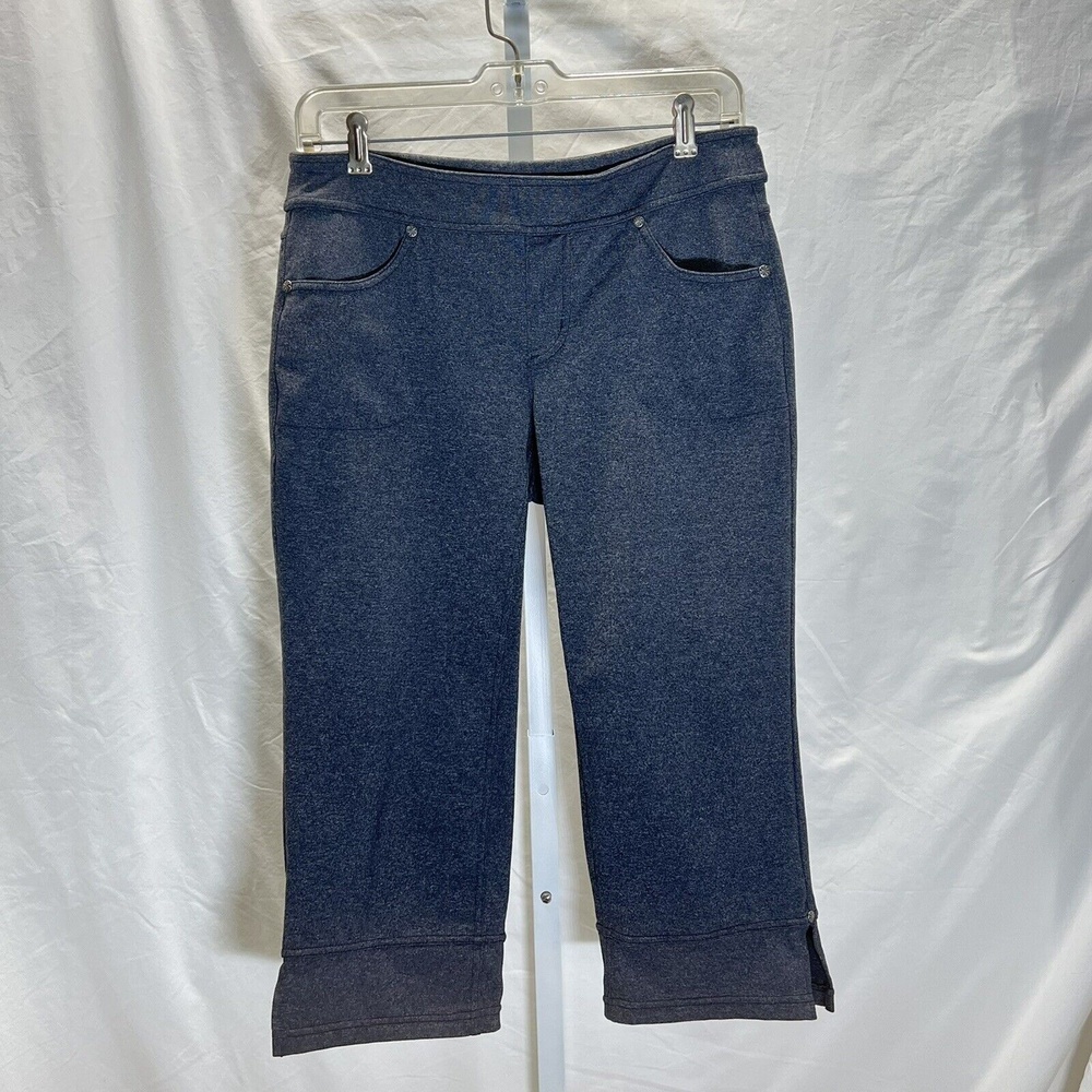 Athleta Womens S Bettona Capri Pants Grey 4 Pocket Pull on Jersey knit